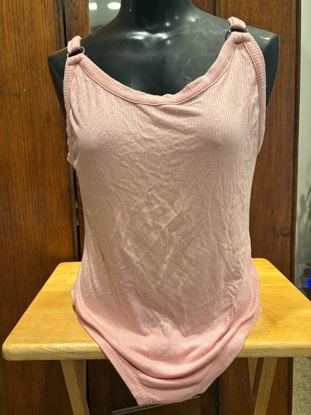 Free People Blush Ribbed Camisole with Adjustable Straps body suit